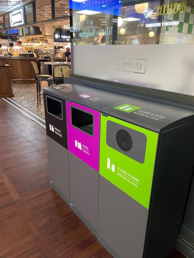 Waste sorting in an airport
