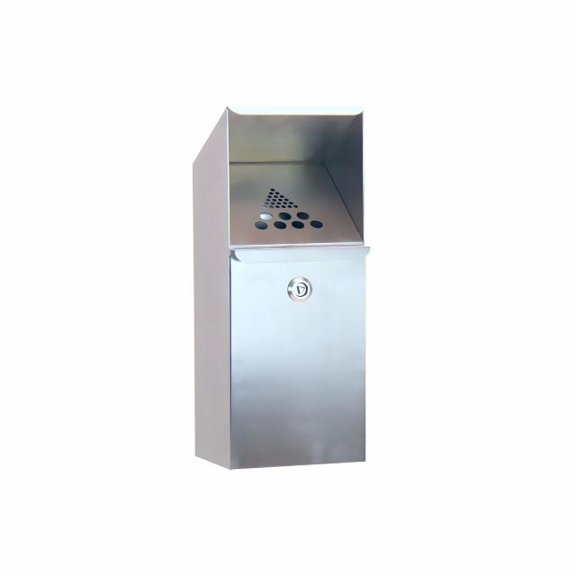 Ashtray Model 1104 Wall mounted 3,5 ltr. Brushed steel