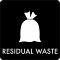 Pictogram Residual waste 12x12 cm Sticker Black