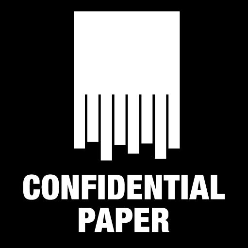 Pictogram Confidential paper 15x15 cm Outline cut White