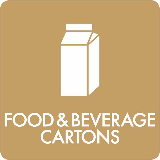 Pictogram Food & beverage cartons 12x12 cm Sticker Brown