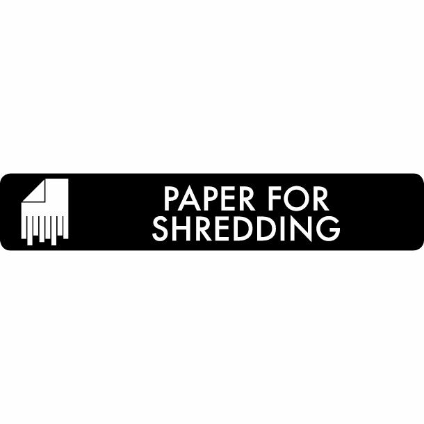 Pictogram Paper for shredding 16x3 cm Sticker Black