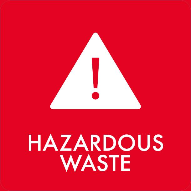 Pictogram Hazardous waste 12x12 cm Magnetic Red
